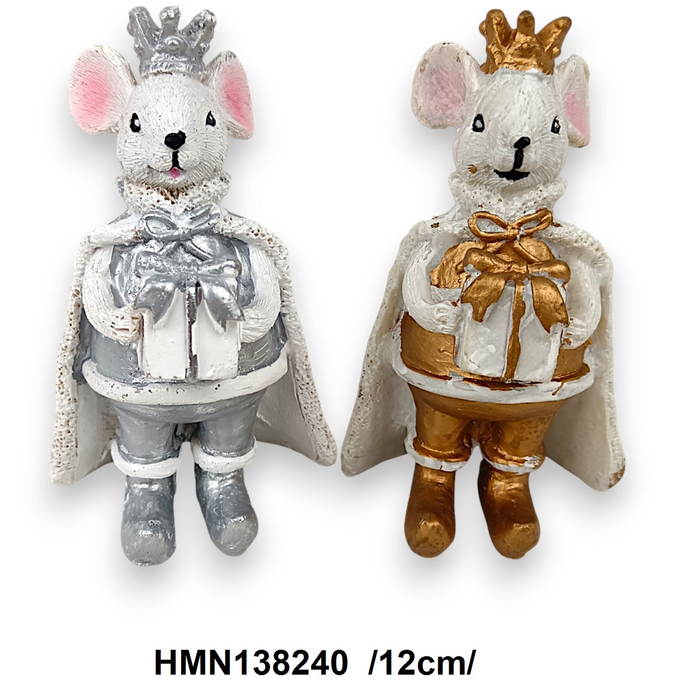 Csomagot tartó egérkirály, polirezin /12cm/ Fő kép