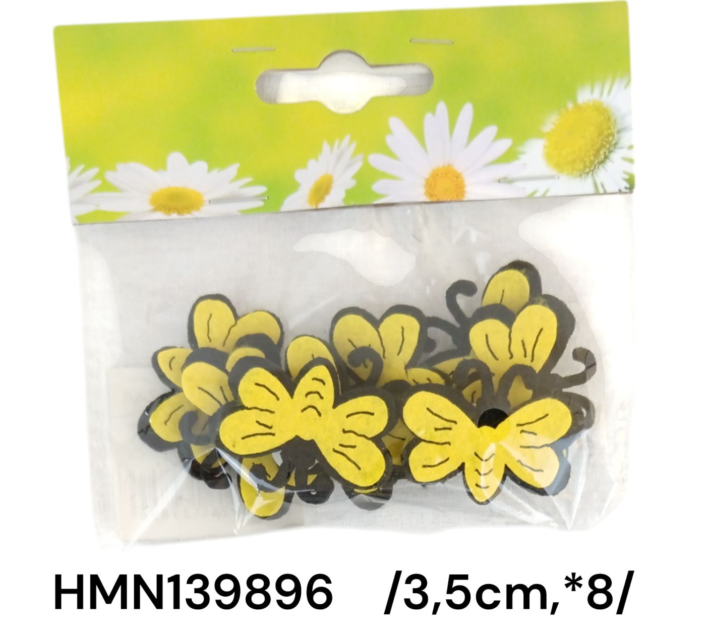 3,5cm filc, öntapadós méhecskék zacsiban 8/S