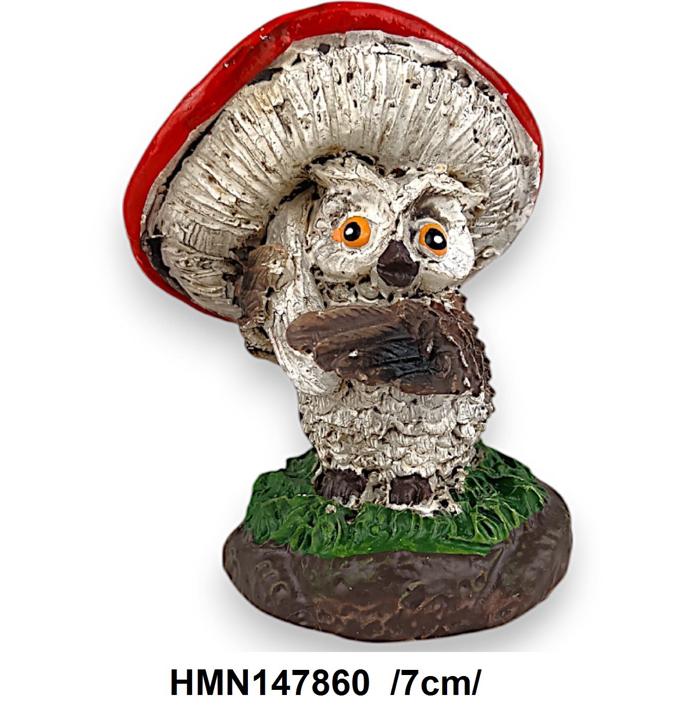 Cuki bagoly, gombával, polirezin /7cm/ Fő kép