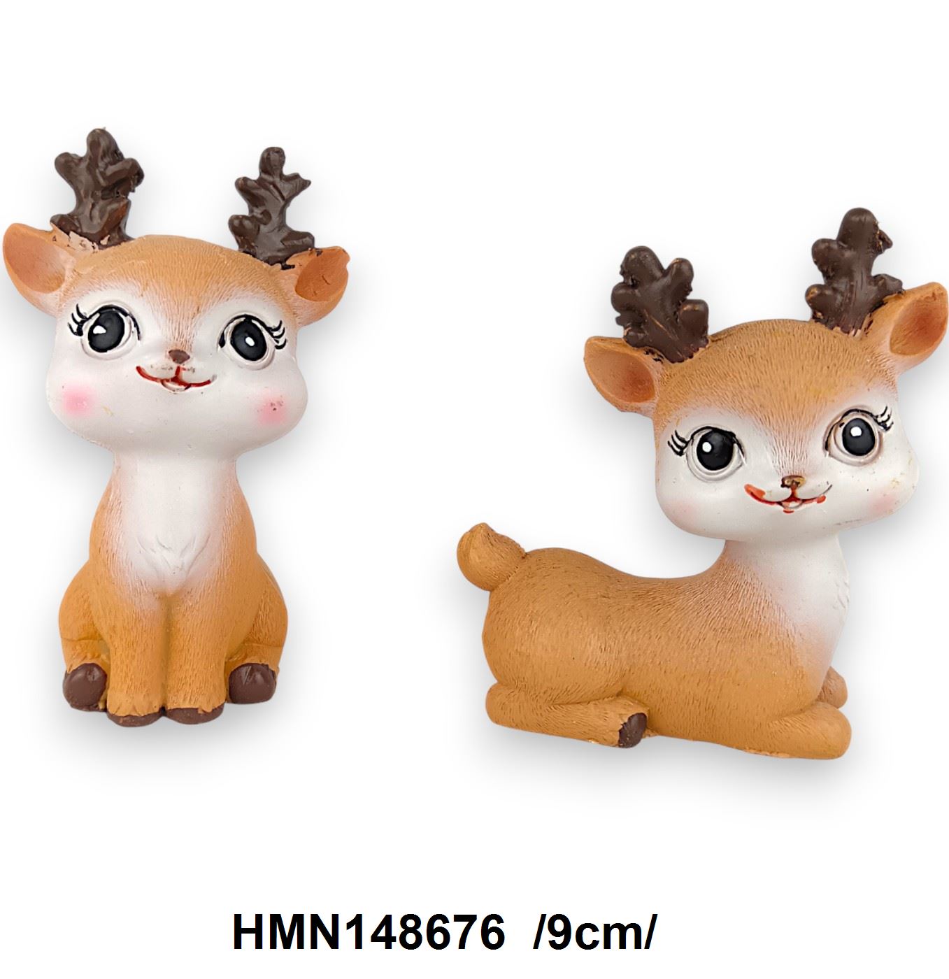 Cuki ülõ, fekvõ szarvasok, polirezin /9cm/ Fő kép