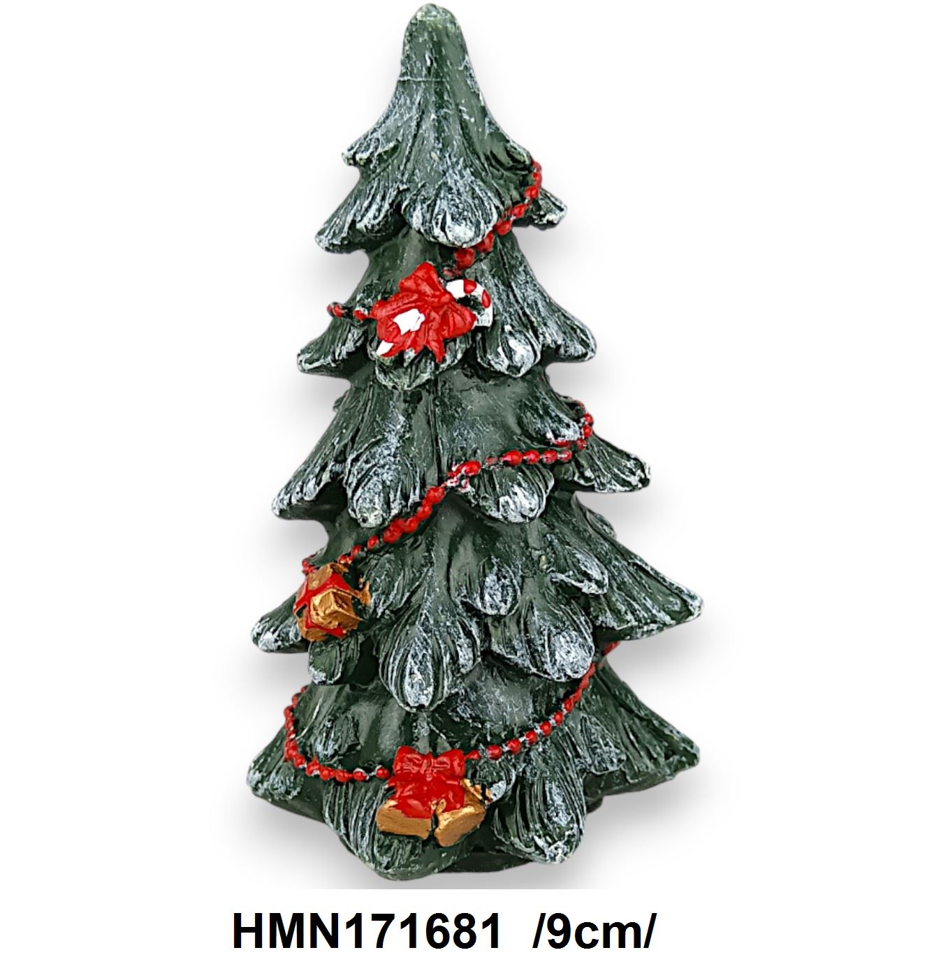 Díszített fenyõ, polirezin /9cm/ Fő kép