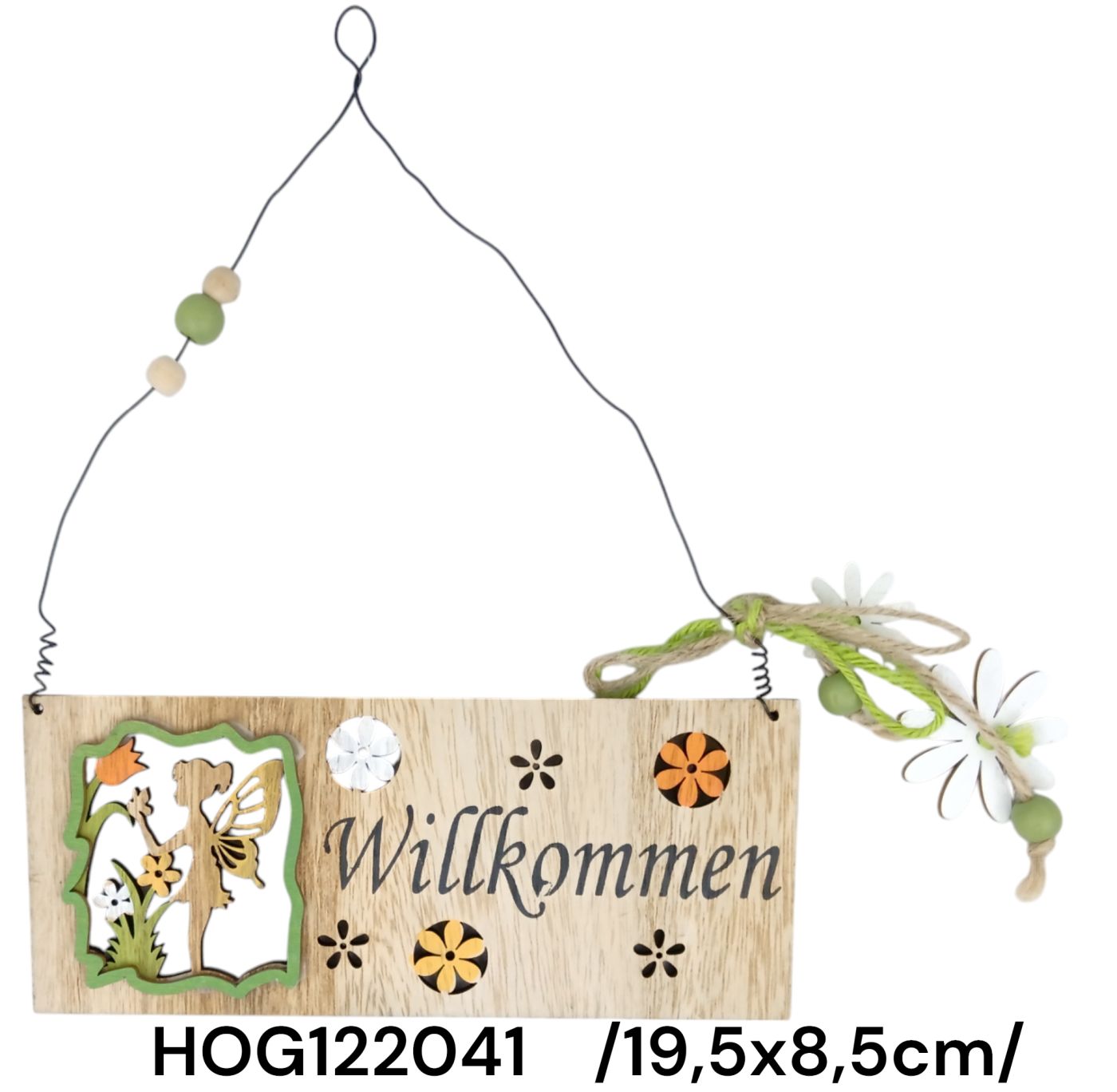 19,5x8,5cm tavasztündéres WILLKOMMEN fa tábla