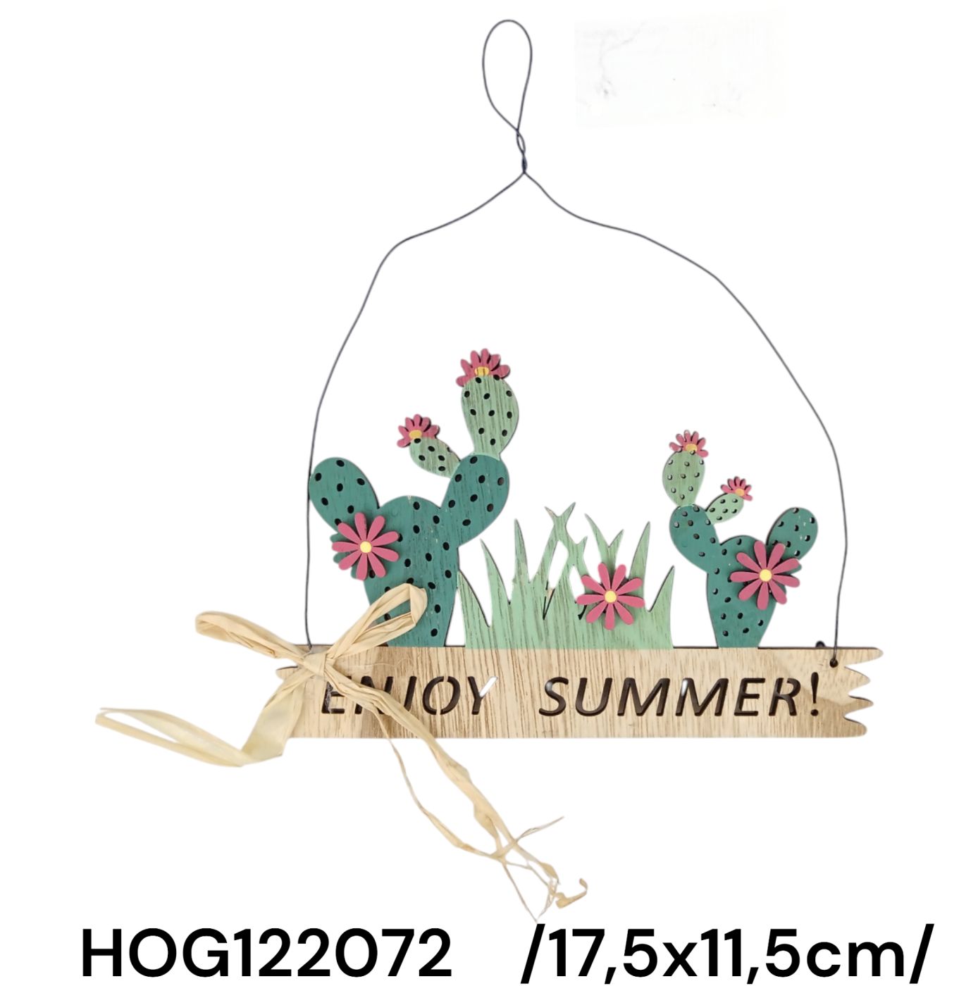 17,5x11,5cm kaktuszos ENJOY SUMMER tábla fa Fő kép
