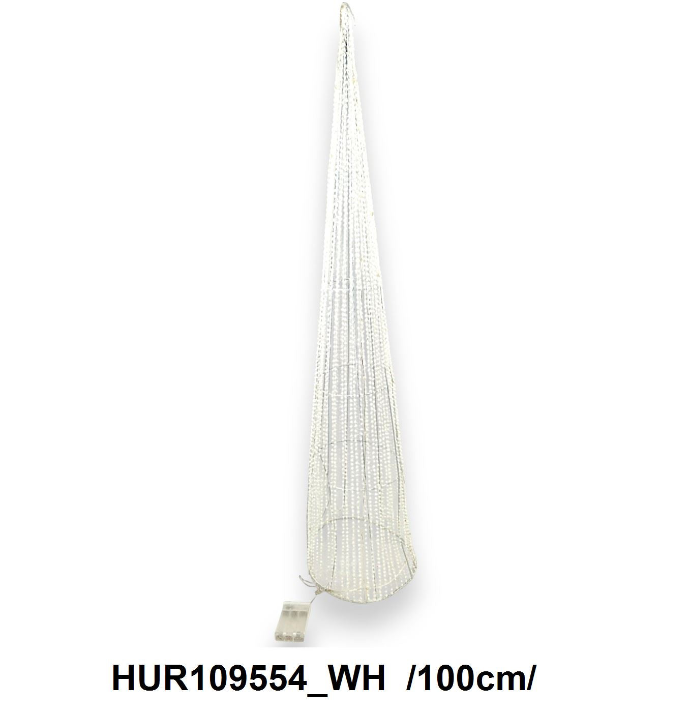 Mini hógolyós, áttetszõ kúp 60 leddel, elem nélkül /100cm/ Fő kép