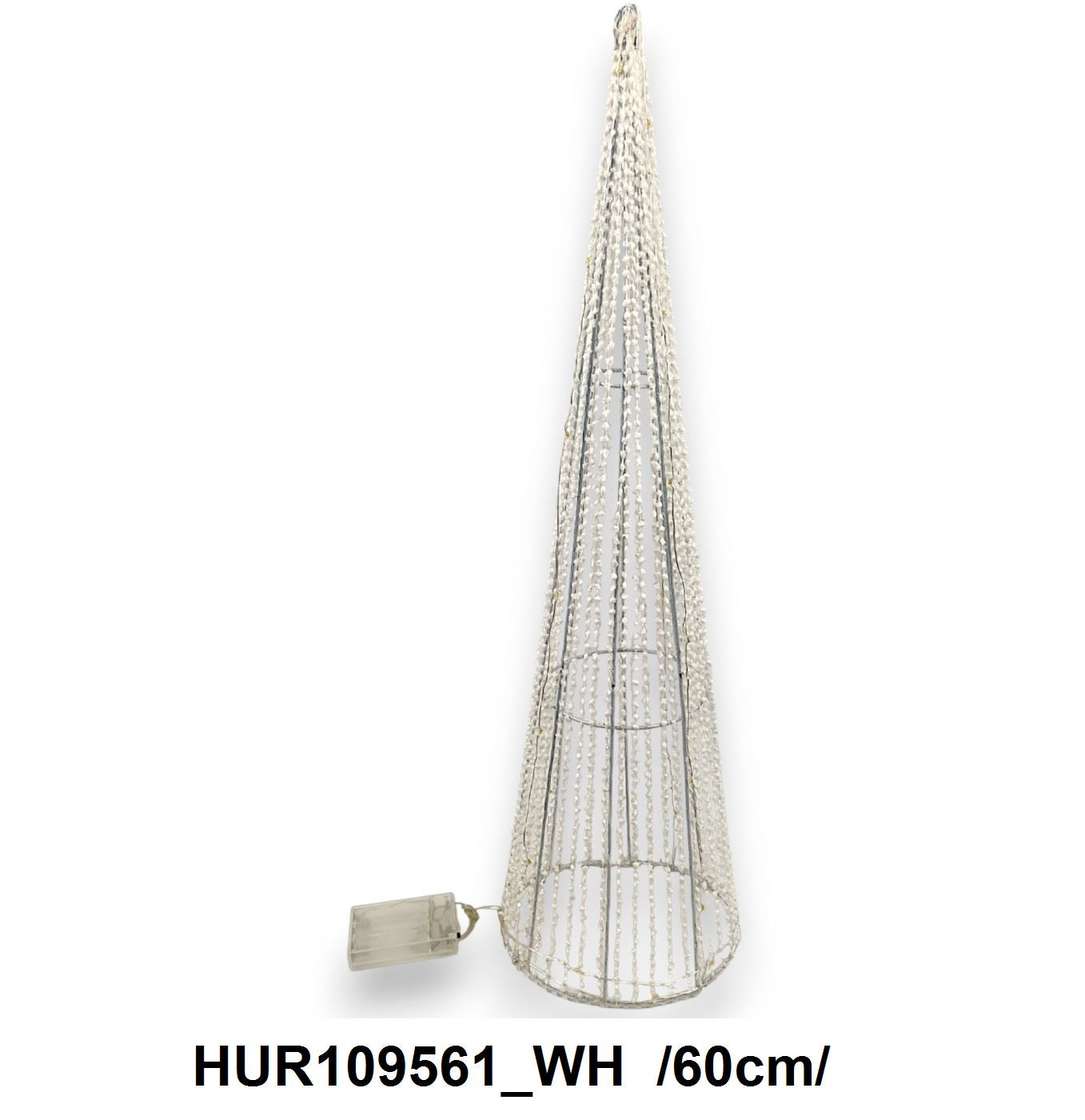 Mini hógolyós, áttetszõ kúp 30 leddel  /60cm/ Fő kép