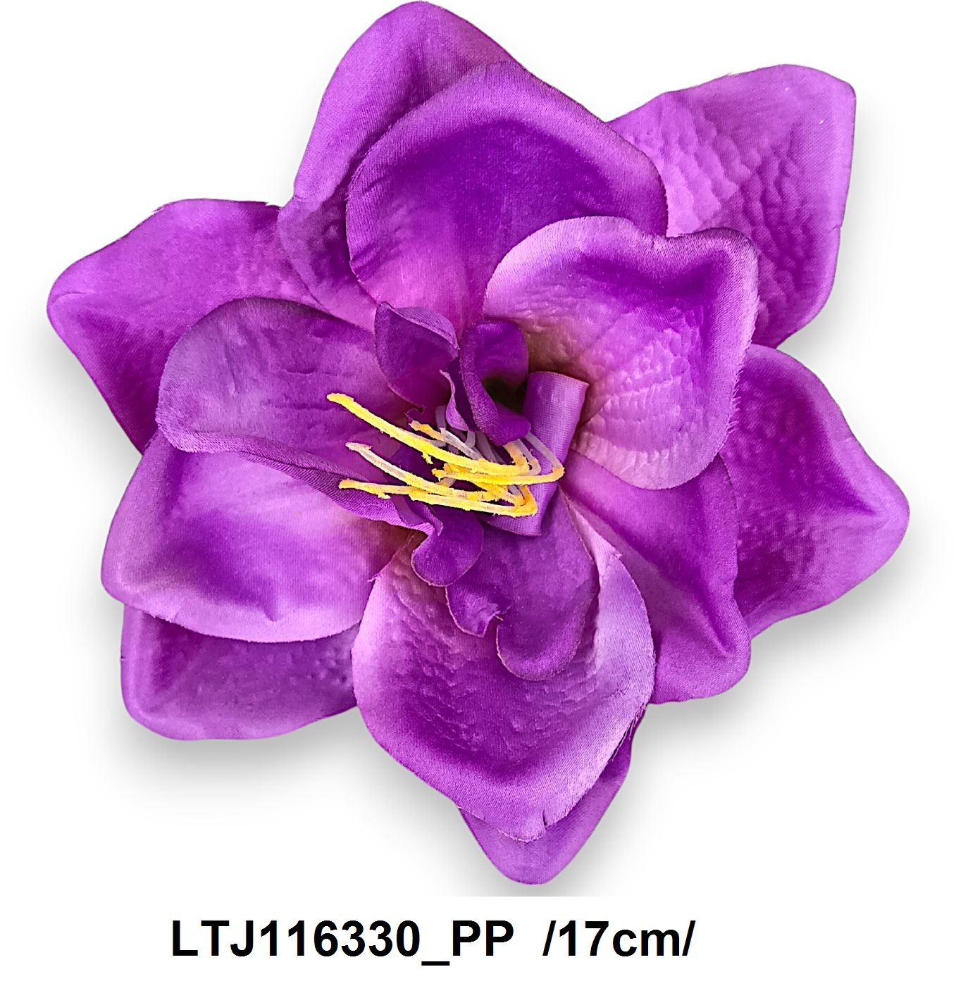 Szatén amarillisz fej, 4 rétegû /17cm/ Fő kép