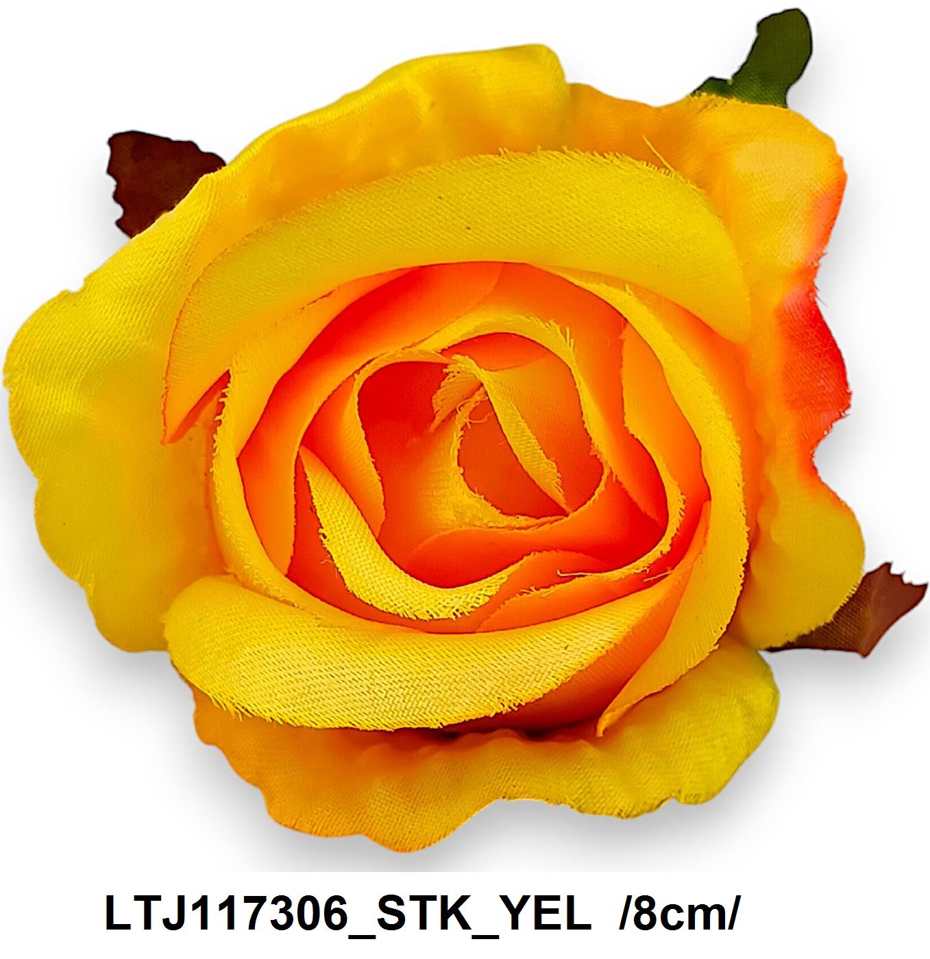 Szatén rózsabimbó, textil csészével, hungarocell középpel /8cm/ Fő kép