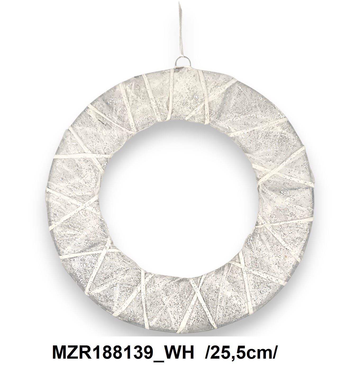 Glitteres, fehér krepp kör /25,5cm/ Fő kép
