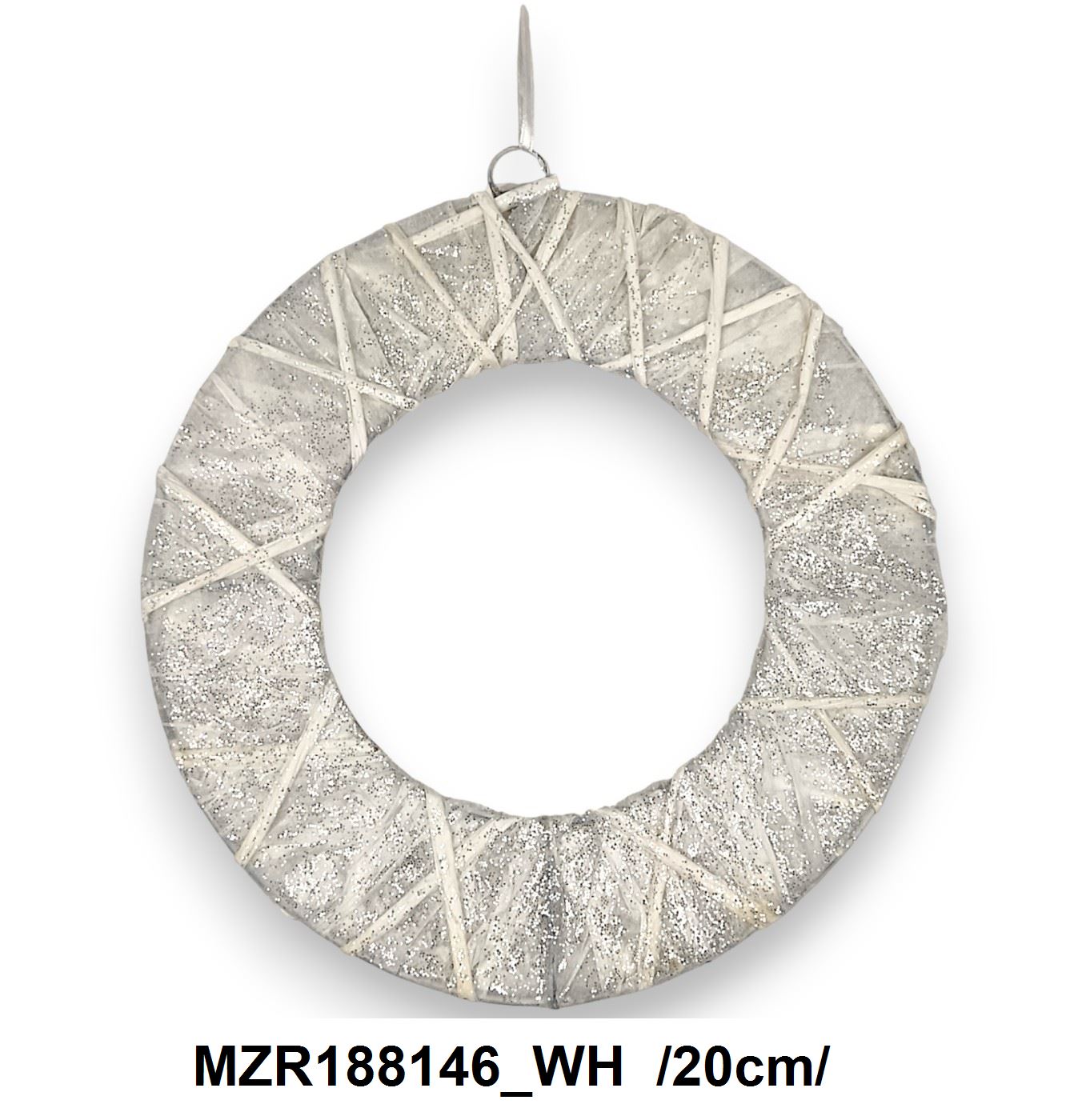 Glitteres, fehér krepp kör /20cm/ Fő kép