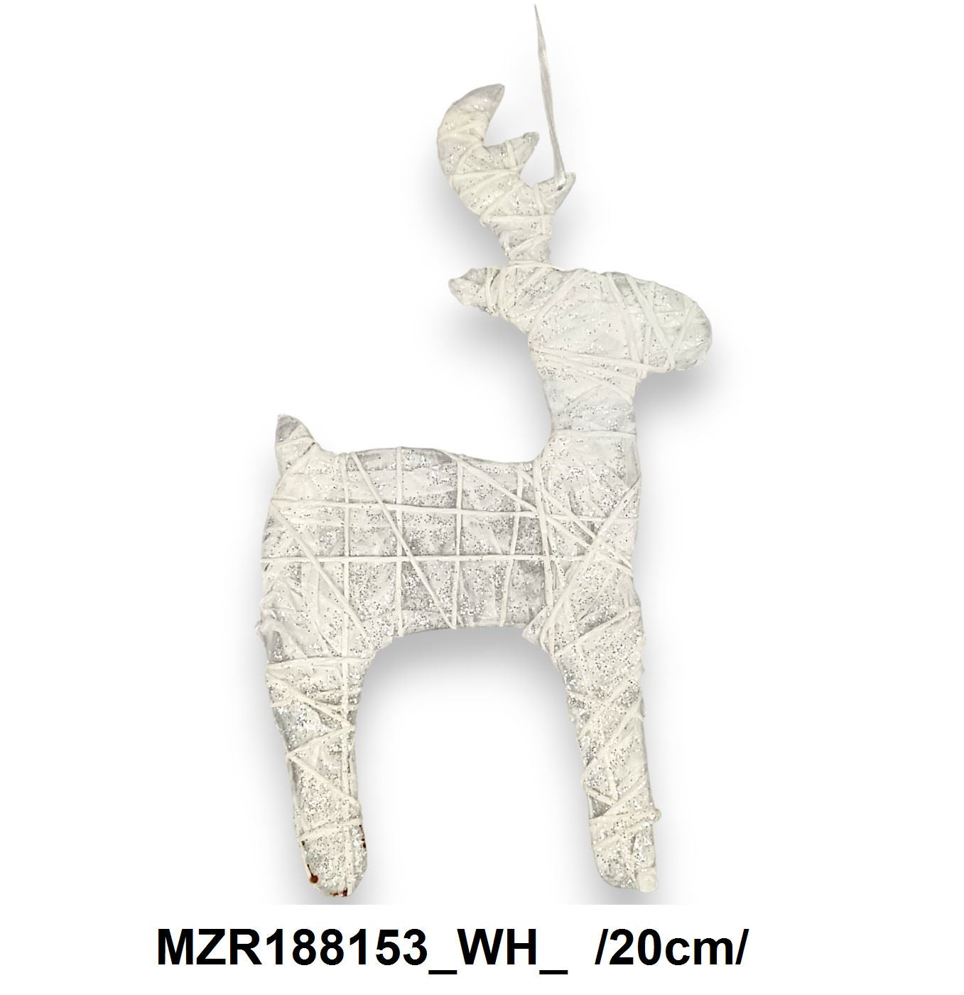 Glitteres, fehér krepp szarvas /20cm/ Fő kép