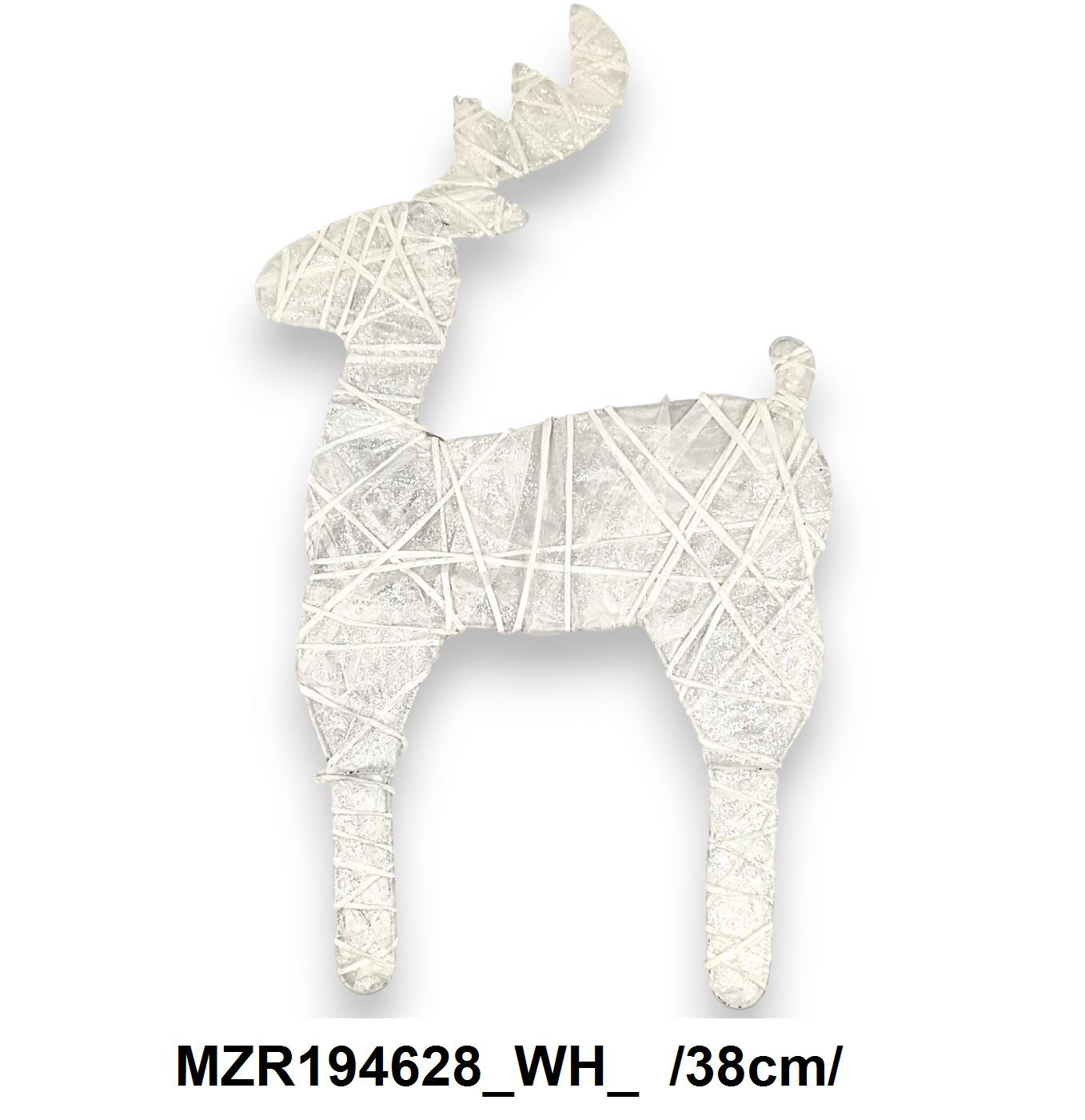Glitteres, fehér krepp szarvas /38cm/ Fő kép