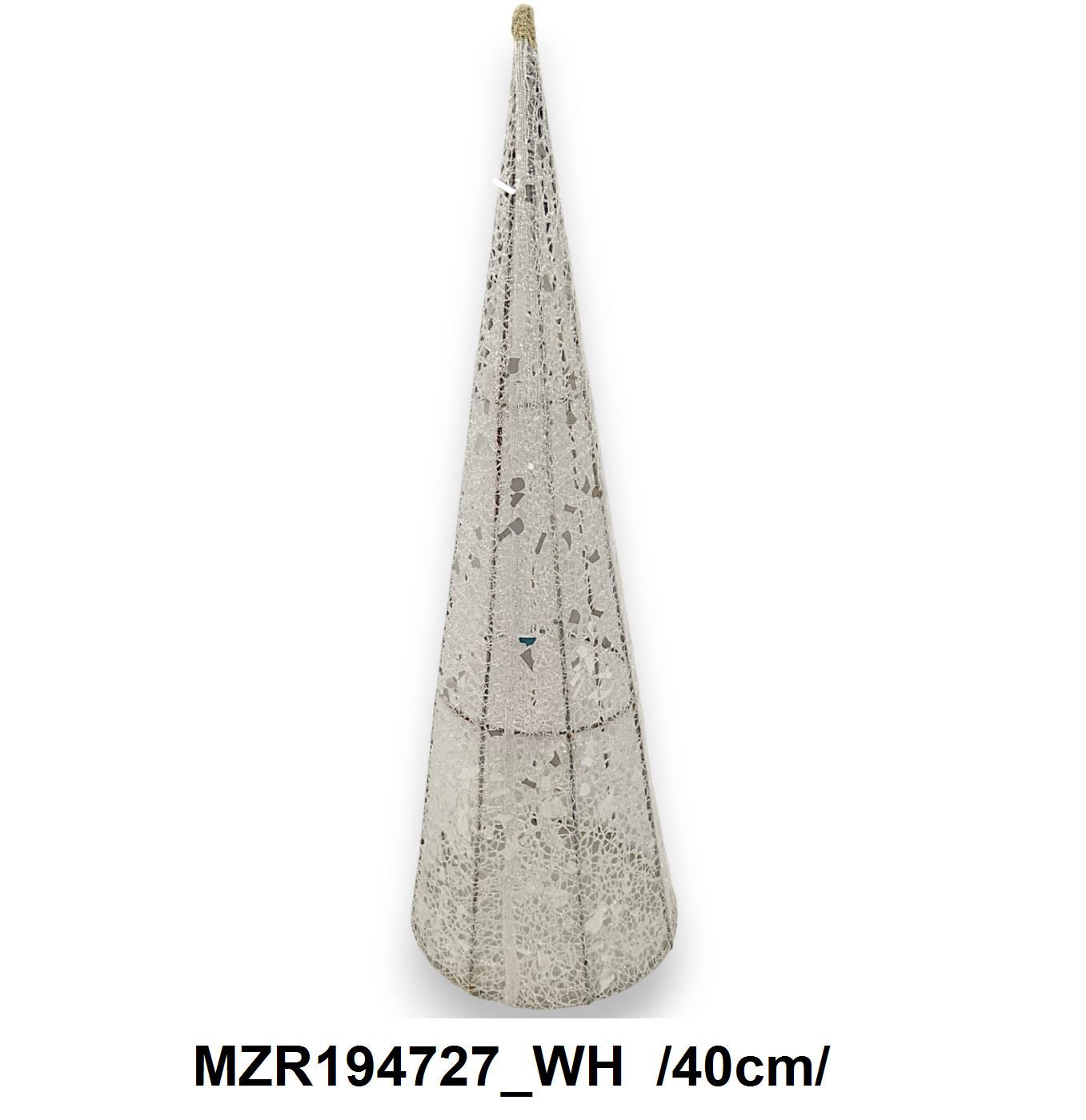 Drótszerkezetû kúp, hálós bevonattal, flitterekkel /40cm/ Fő kép