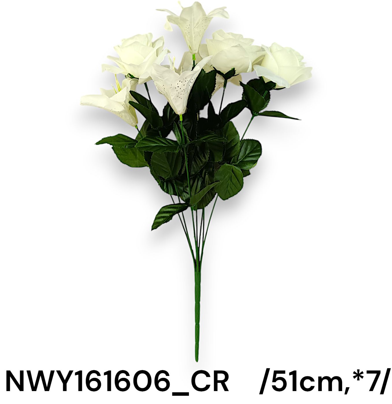 Hosszú építésû rózsa, liliom csokor /51cm,*7/ Fő kép