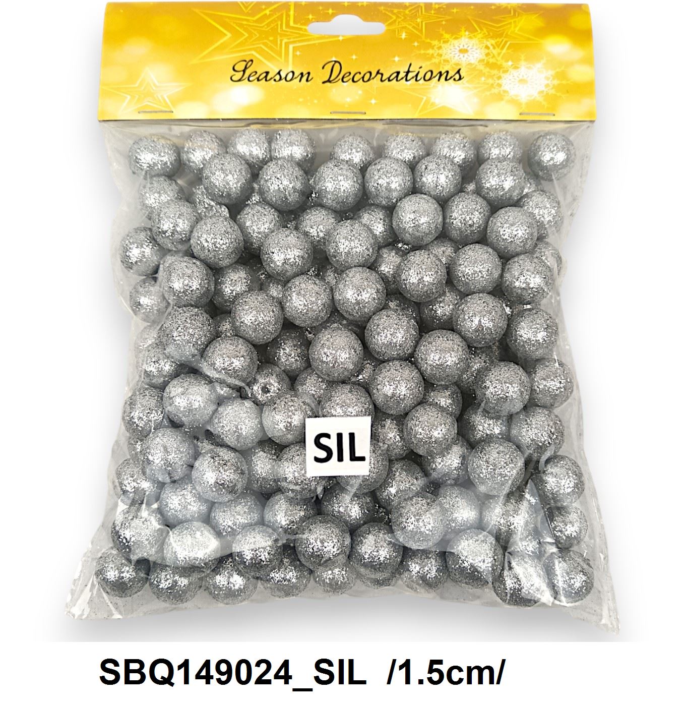 Glitteres hungarocell golyók, 30g/zacskó /1,5cm/ Másodlagos kép