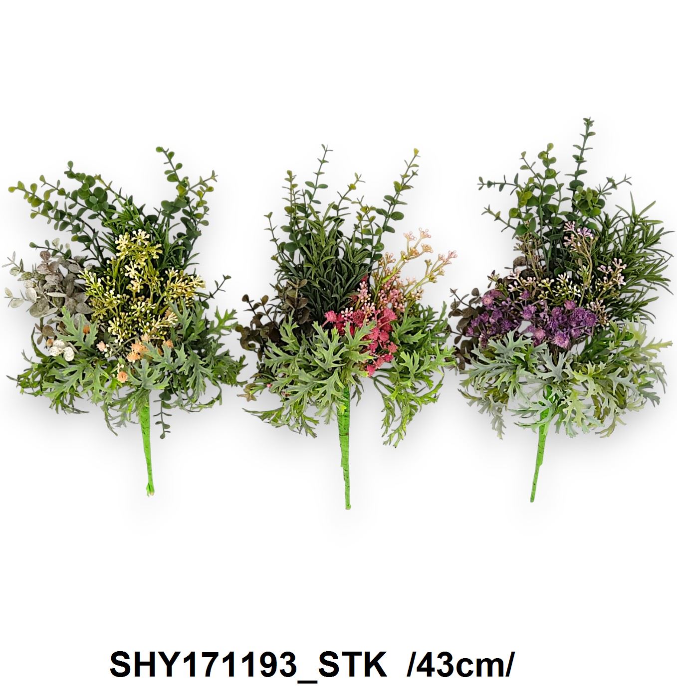 Vegyes leveles bokor, mûanyag /43cm/ Fő kép