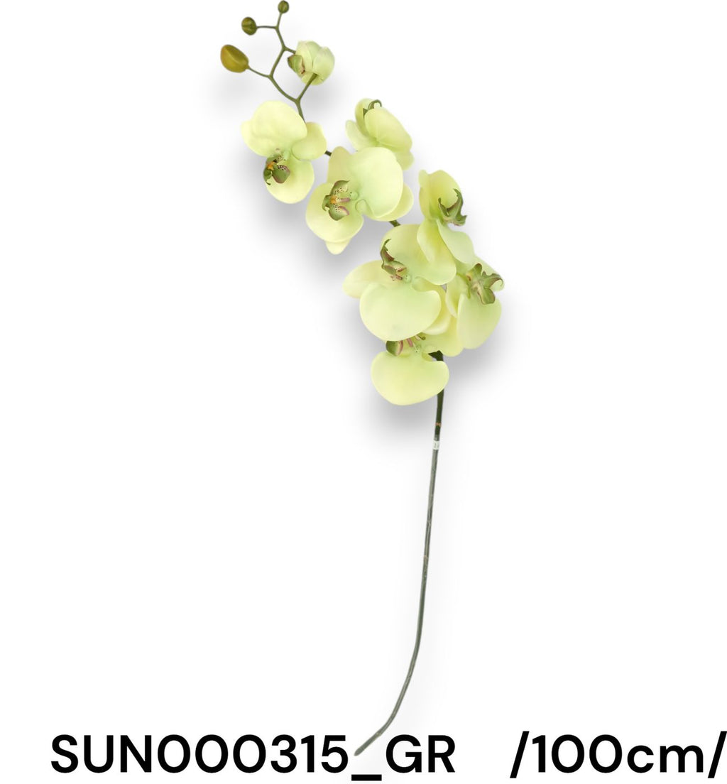 Pillangó orchidea, szálas 7 fejjel és 5 bimbóval, szatén /100cm,*7/