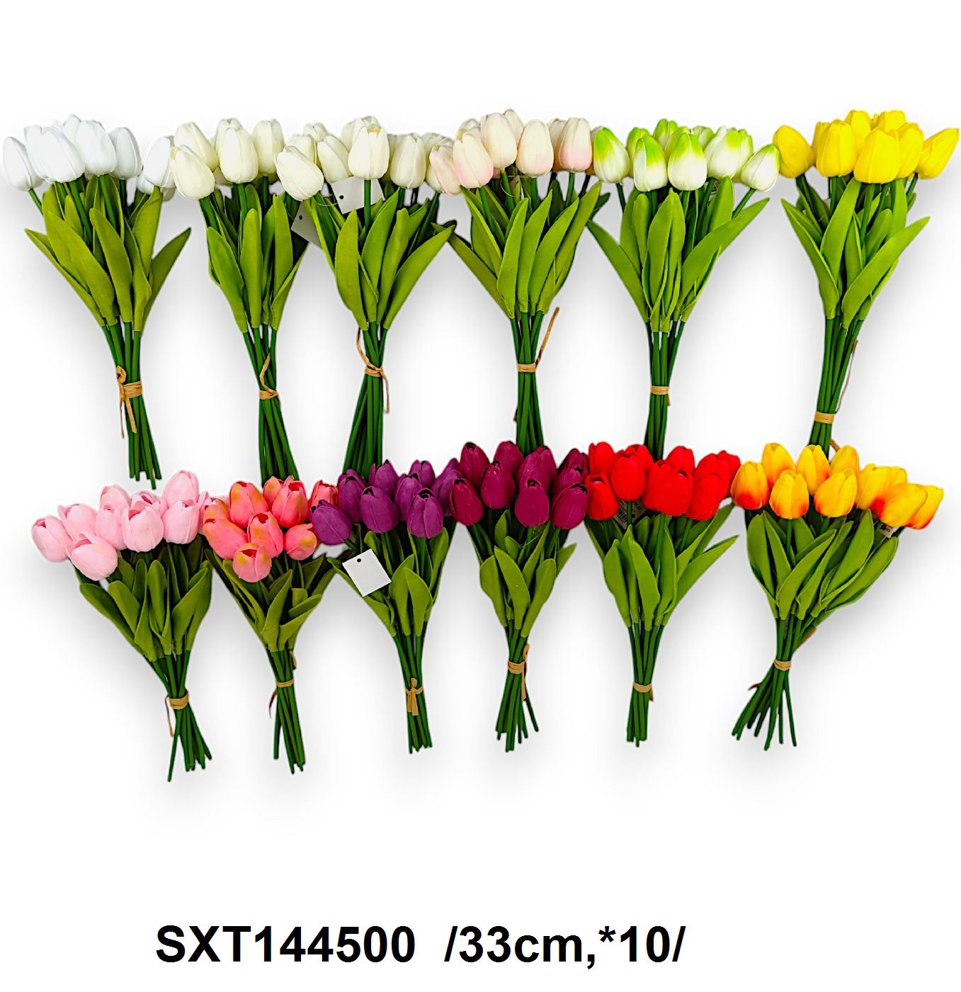 Tulipánköteg levéllel /33cm,*10/ Fő kép
