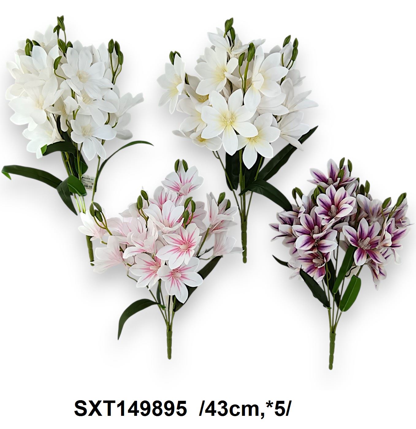 Klematisz csokor, real-touch /43cm,*5/