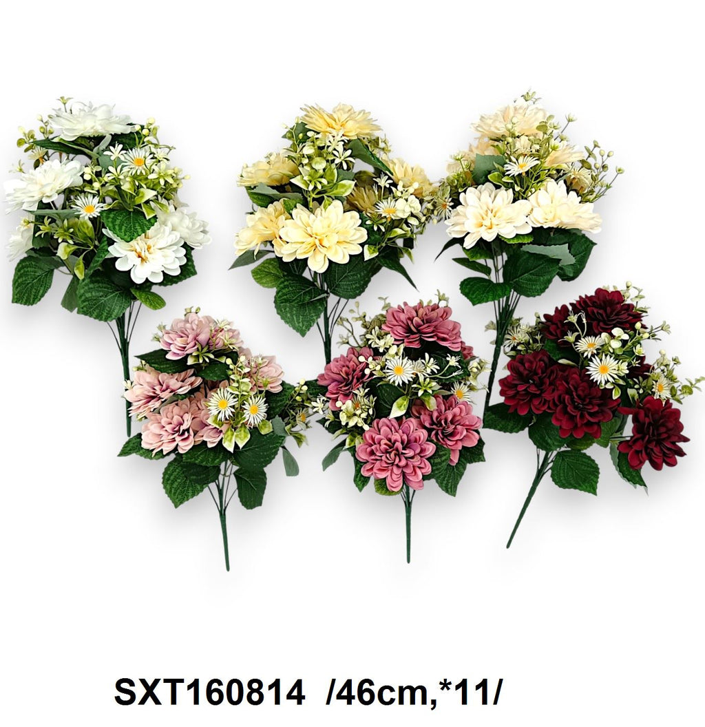 Kerekszirmú dália csokor /46cm,*11/