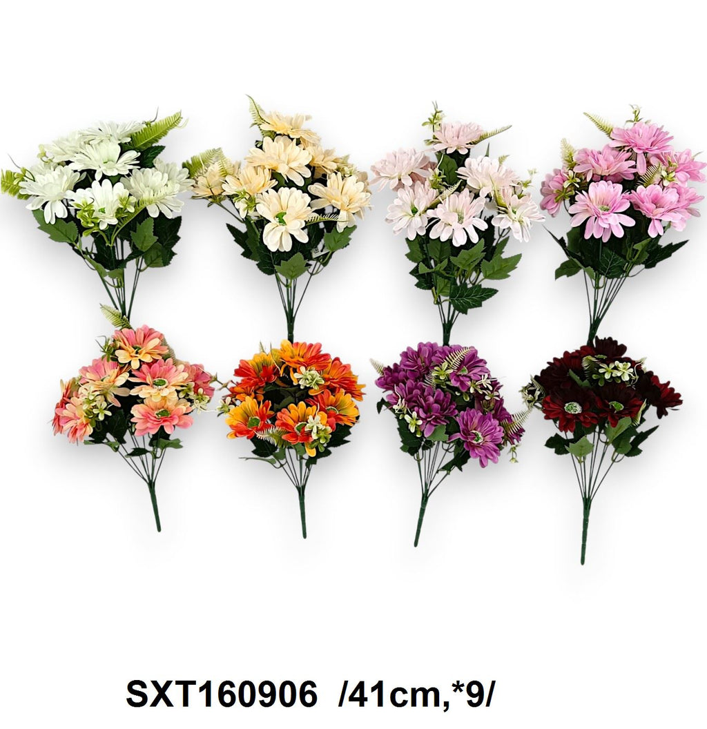 Gerbera csokor, mûanyag kiegészítõkkel /41cm,*9/