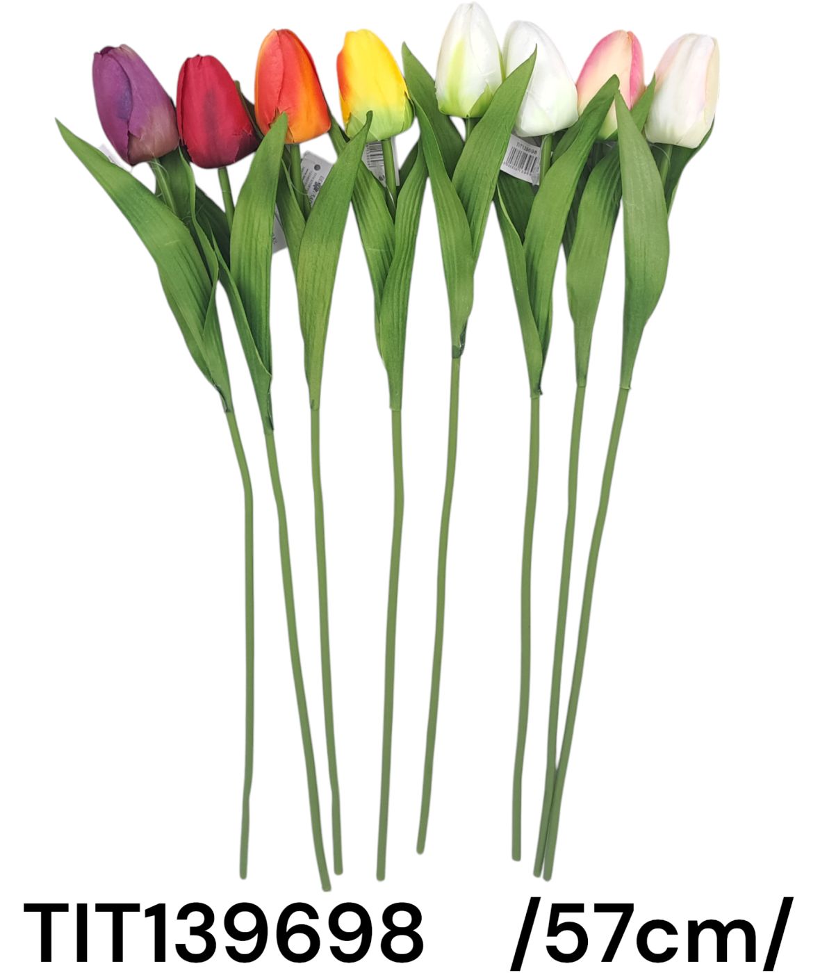 Szatén szálas tulipán, hungarocell középpel /57cm/ Fő kép