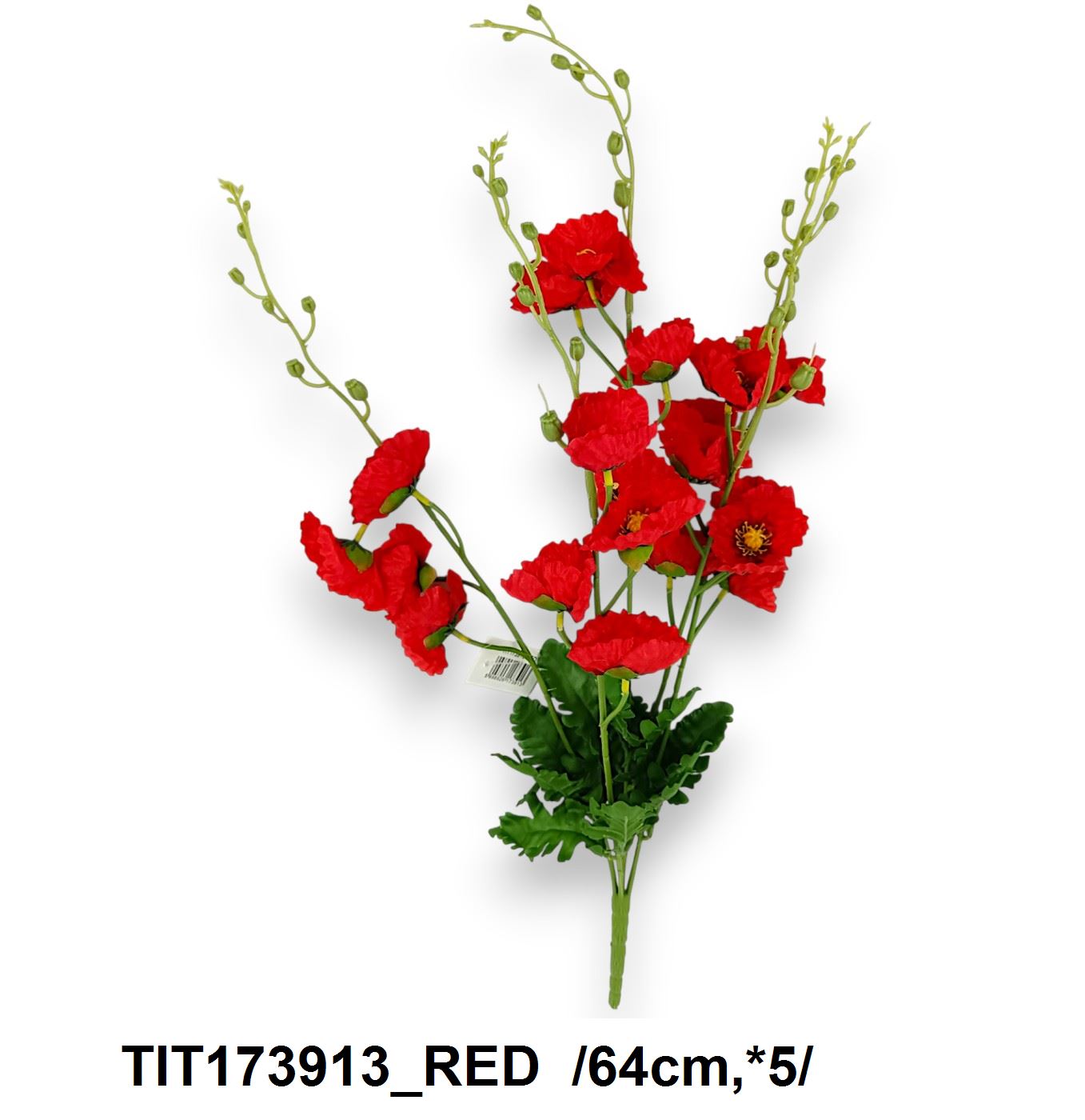 Hosszú építésû, kisfejes anemóna csokor /64cm,*5/