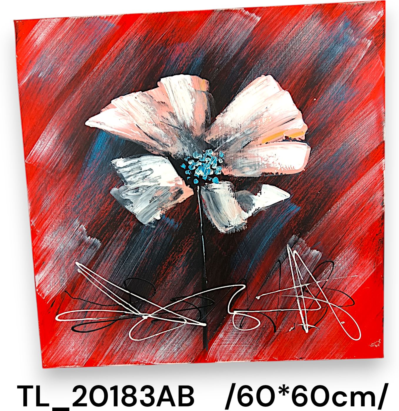 Virágos olajfestmény /60x60cm/