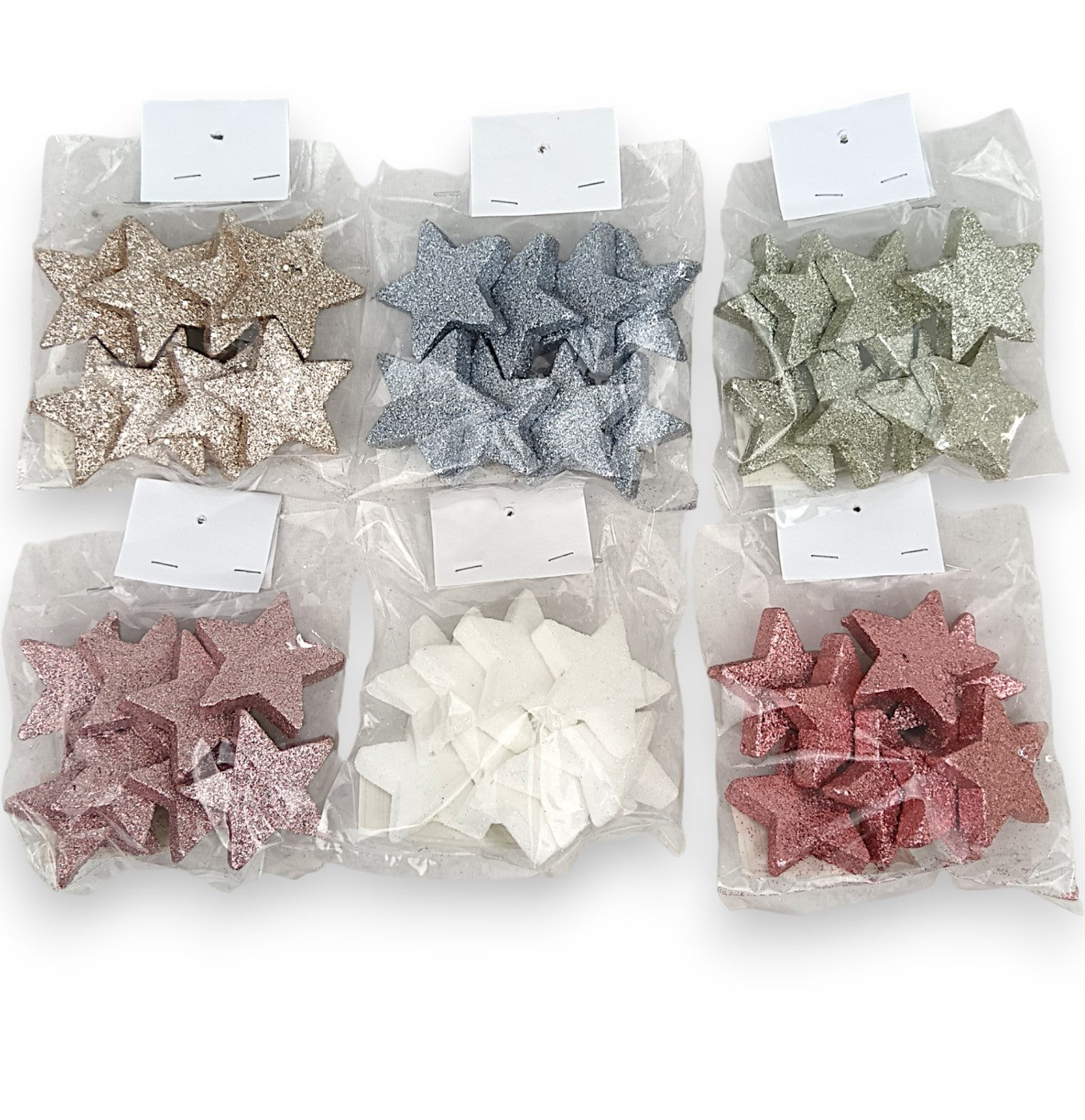 Glitteres hungarocell csillagok zacsiban  /5cm/