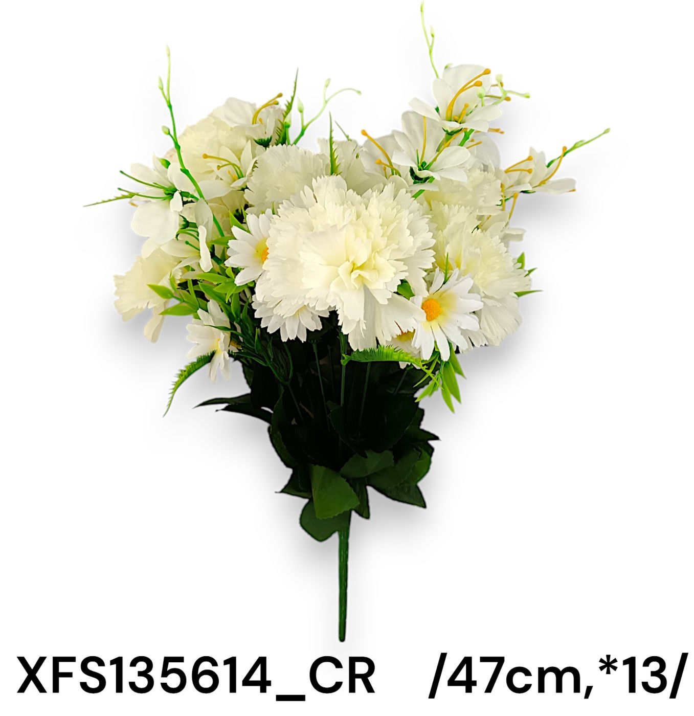 Szegfû, szarkaláb ,margaréta csokor  /47cm,*13/ Fő kép