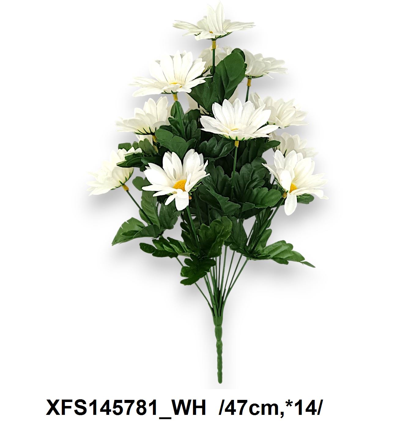 Hosszú építésû, kis fejes margaréta csokor, szatén /47cm,*14/