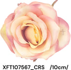 Szép nyílott rózsafej textil csészével, hungarocell középpel /10cm/