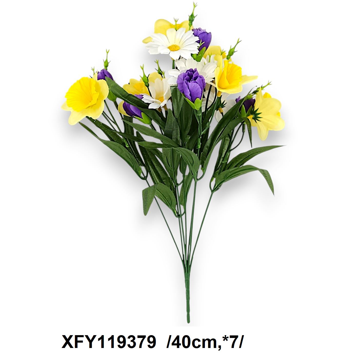 Kisfejes nárcisz, margaréta, kiskrókusz hosszú csokor /40cm,*7/