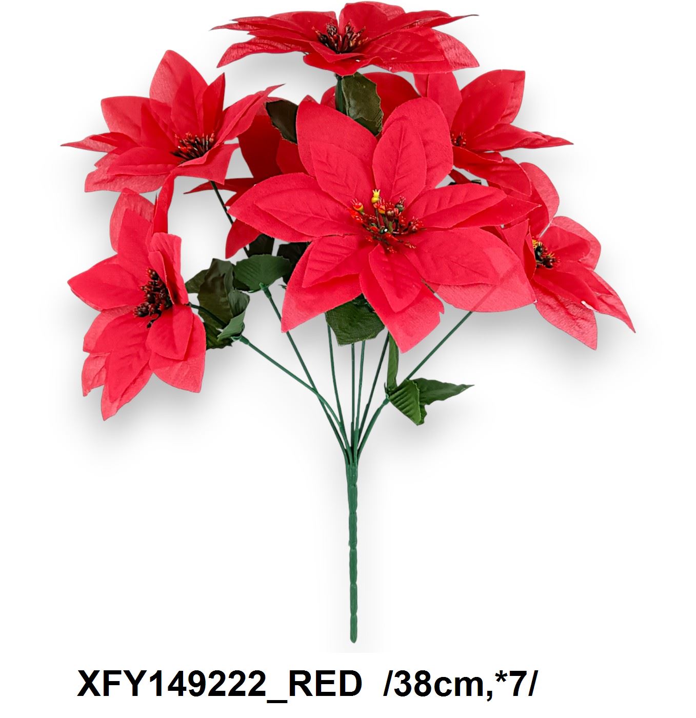 Hosszú építésû mikulásvirág csokor /38cm,*7/ Fő kép
