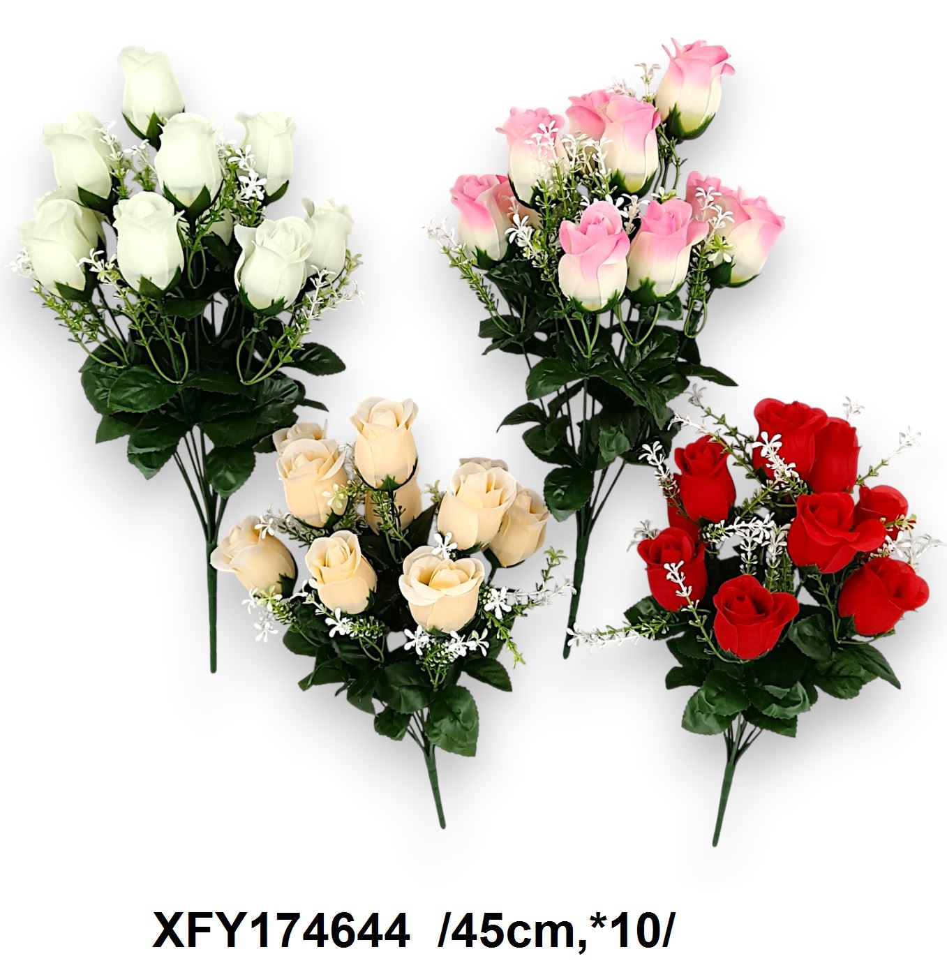 Hosszú építésû bimbós rózsacsokor /45cm,*10/ Fő kép