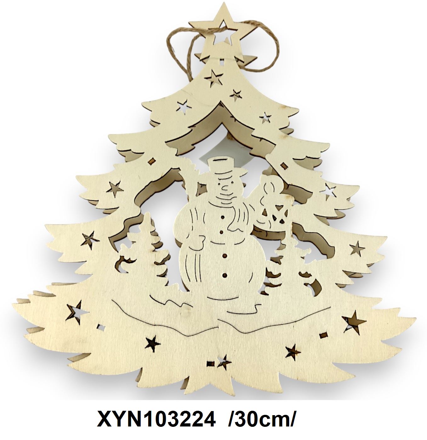 Karácsonyfa alakú, világítós ajtódísz, elem nélkül /30cm/ Fő kép